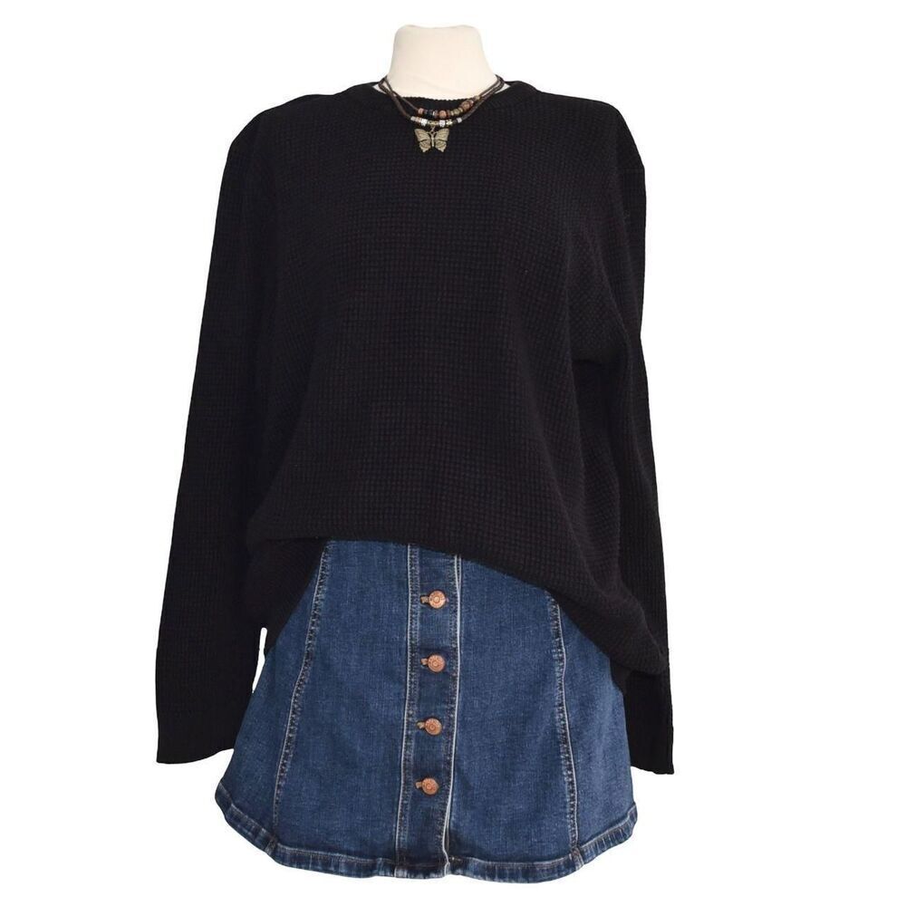 H&M thick Waffle Knit Sweater Academia Preppy Minimalist